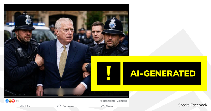 A screenshot of the post with text overlaid saying 'AI generated'