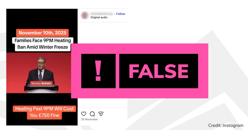 False label on an Instagram post