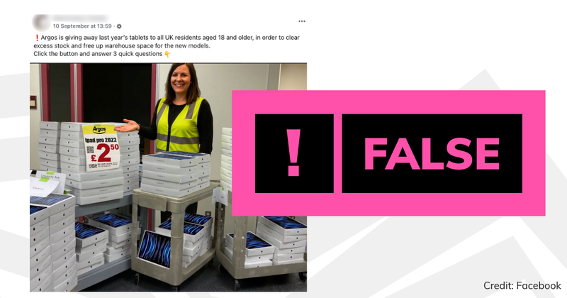 False label on a Facebook post