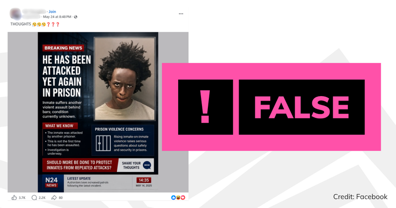 A screenshot of the post with overlaid text saying 'false'.