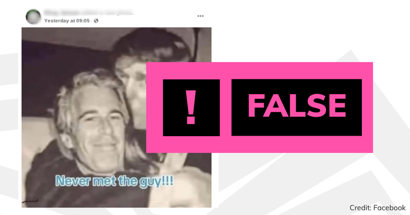 Verdict image of picture which appears to show Donald Trump embracing Jeffrey Epstein