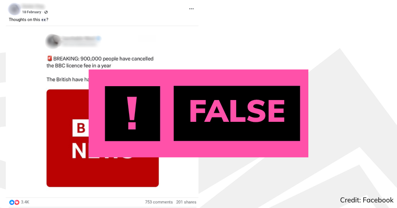 Debunk image BBC licence fee