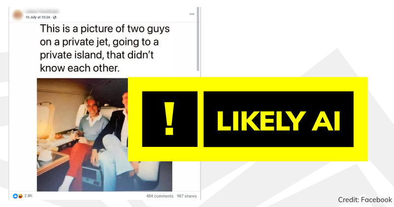 Debunk image Trump and Epstein on plane