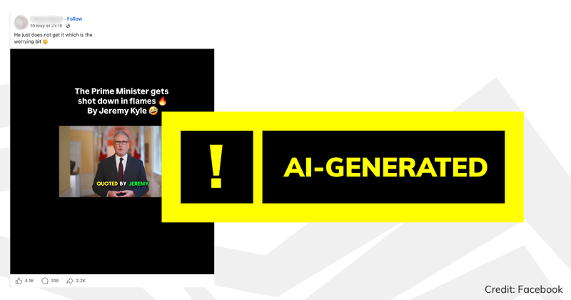 AI label on a facebook post