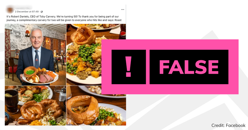 False label on a Facebook post