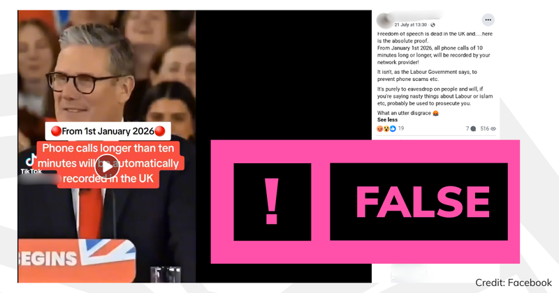 Debunk image recording phone calls