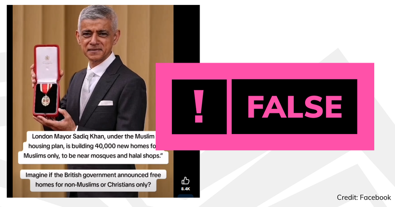Debunk pic Sadiq Khan housing