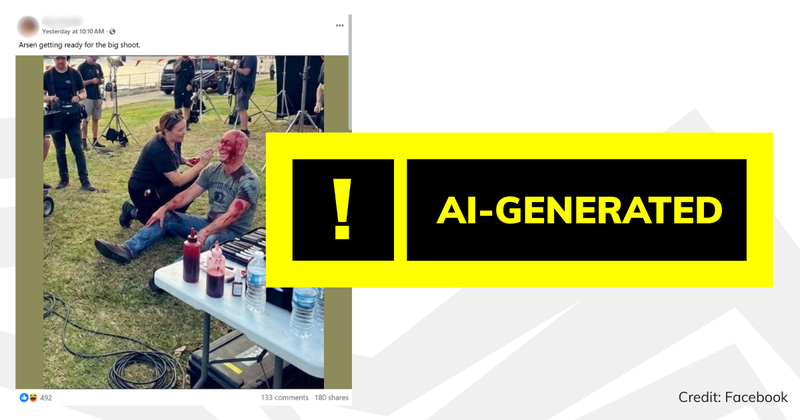 An image of the AI image with a banner saying ‘AI generated’.