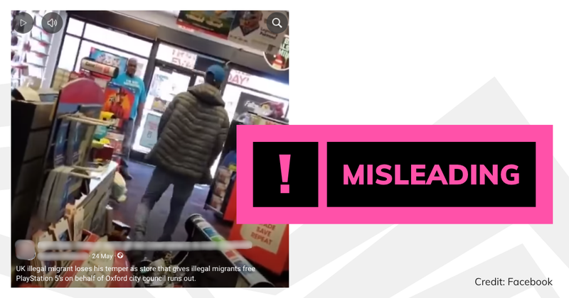 Screenshot of Facebook post with 'misleading' text overlaid