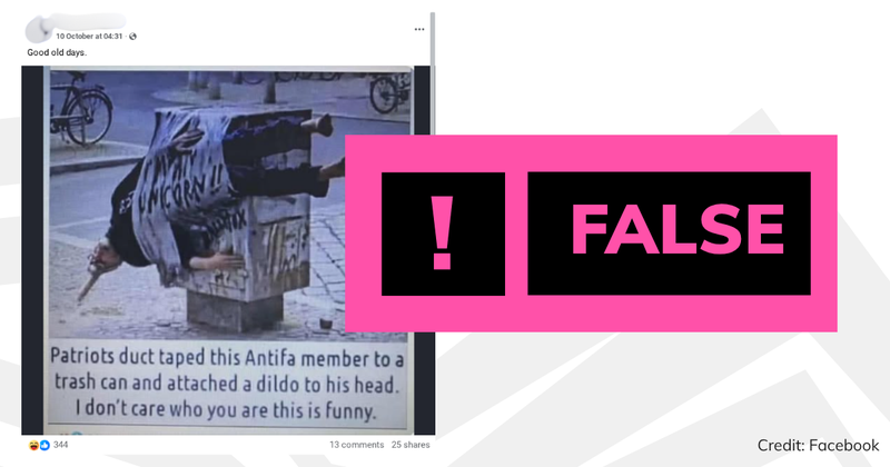 Debunk image of Antifa bin