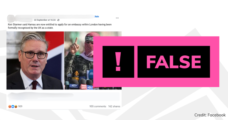 Debunk image of Hamas embassy claim