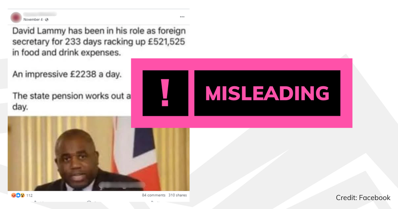 An image of the post with a verdict saying 'misleading'.