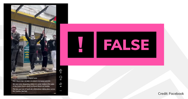 An image of the video with a verdict saying 'false'.