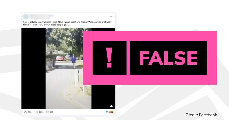 Debunk image - Farage grief walk