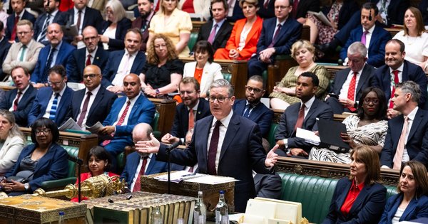 The Prime Minister Sir Keir Starmer speaking in the House of Commons.