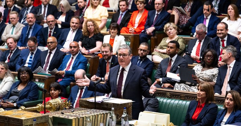 The Prime Minister Sir Keir Starmer speaking in the House of Commons.