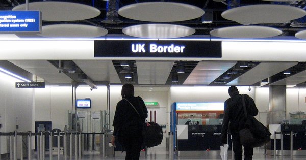 The UK border at Heathrow Airport.