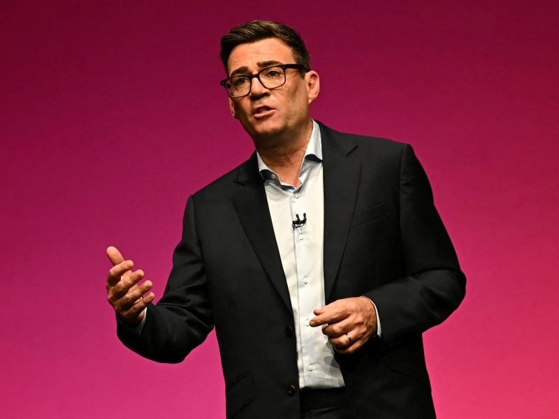 The Prime Minister Andy Burnham delivers his speech to the Labour Party conference.