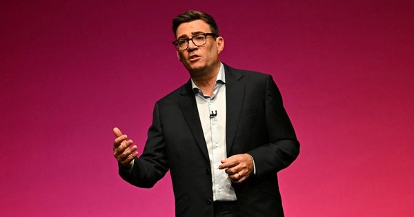 The Prime Minister Andy Burnham delivers his speech to the Labour Party conference.