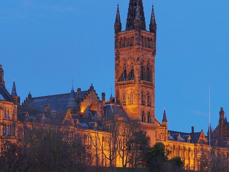 The University of Glasgow at night