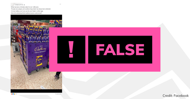 Debunk image Cadbury eggs say Easter