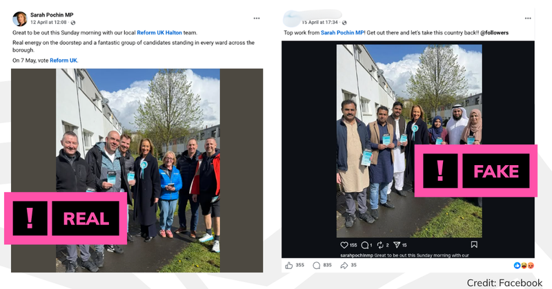 Debunk image Sarah Pochin fake image