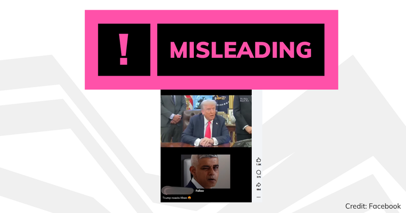 Debunk image of video with fake Trump audio criticising Sadiq Khan