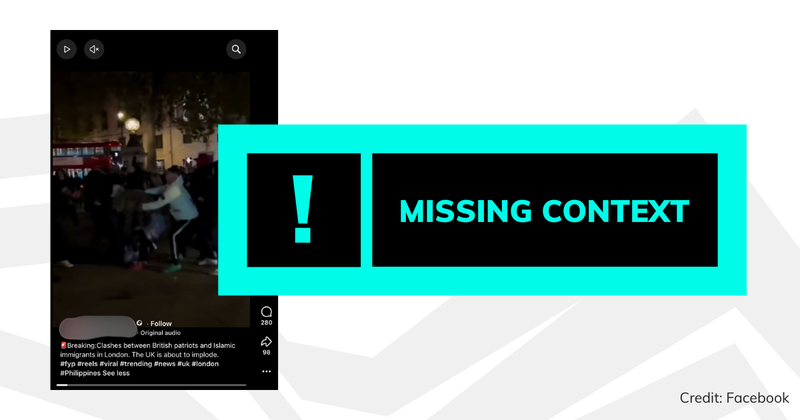Debunk image clashes in London