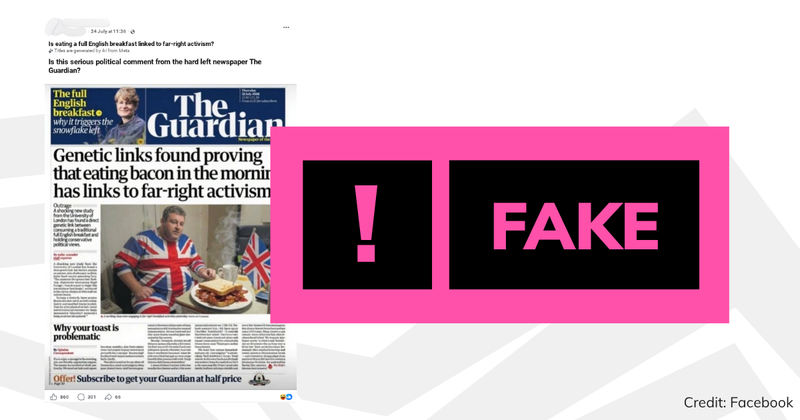 Debunk image Guardian fake front page