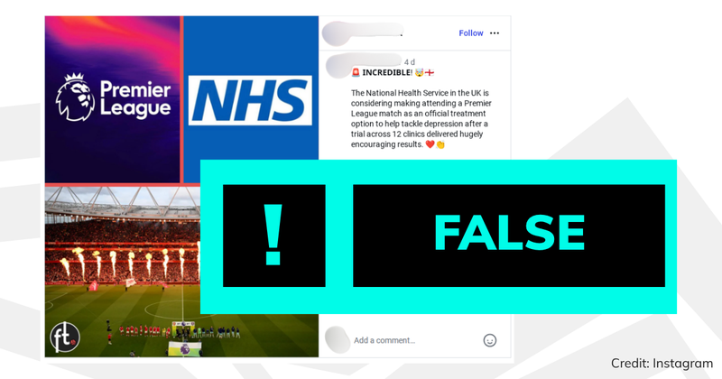 Debunk image NHS football depression