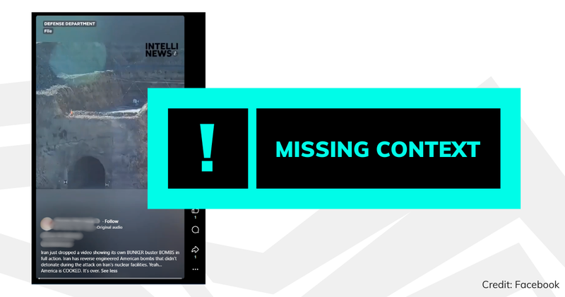 A screenshot of the video with overlaid text saying 'missing context'.