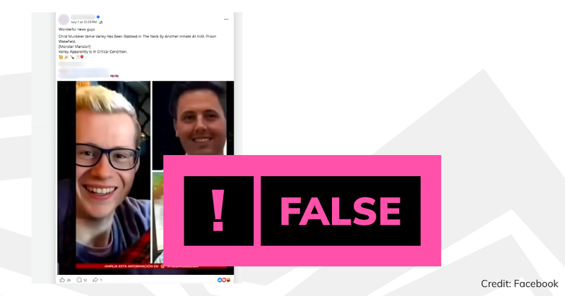 A screenshot of the post with overlaid text saying 'false'.