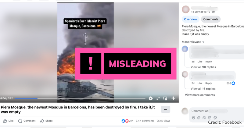 Debunk image of misleading video