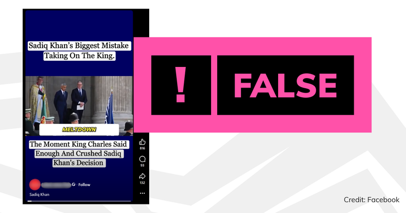 An image of the video with a verdict saying 'false'.