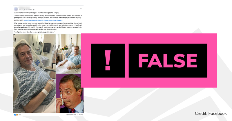 A screenshot of the post with text overlaid saying 'false'