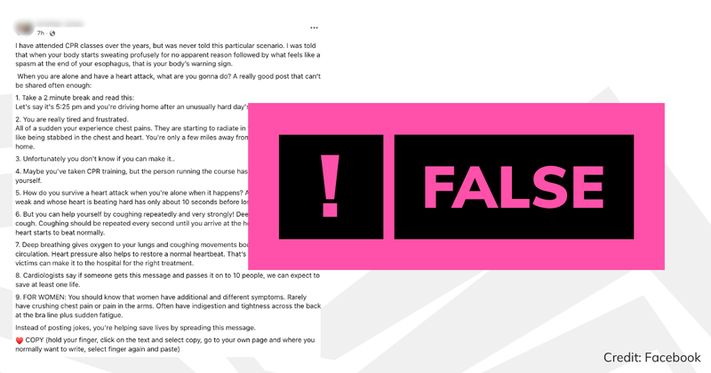 False label on a Facebook post