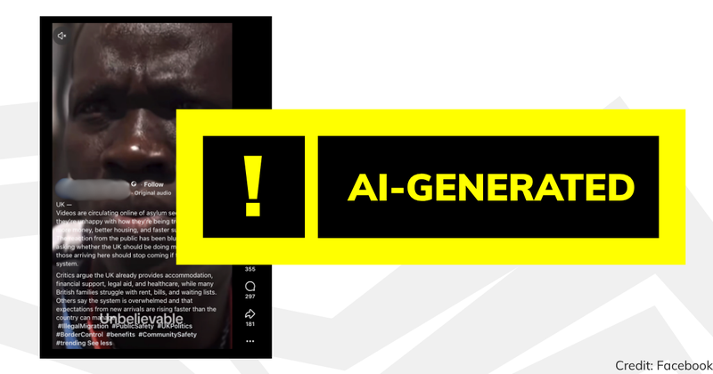 AI generated label on FB post