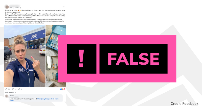 False label on a Facebook post