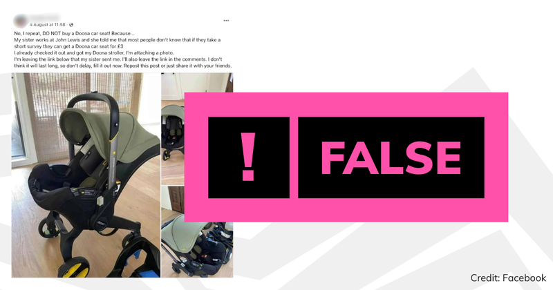 False label on Facebook post
