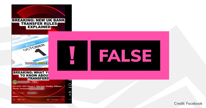 Debunk image bank transfers £800