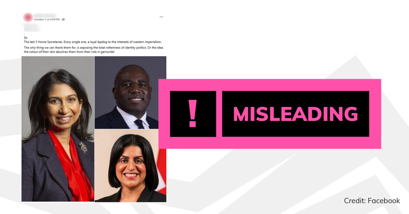 A screenshot of the post with a verdict saying 'misleading'