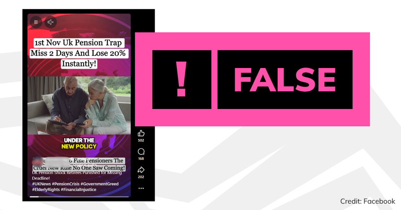 A screenshot of the video with a verdict saying 'false'