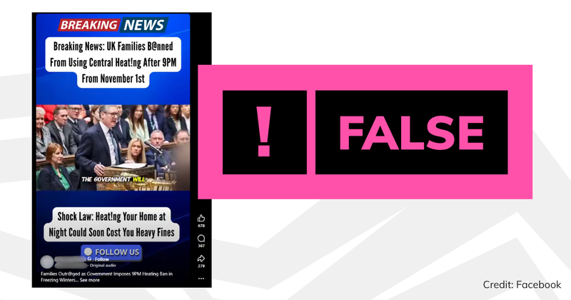 A screenshot of the video with a verdict saying 'false'