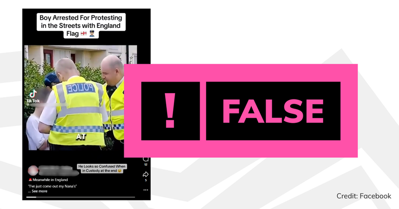 Debunk arresting boys for waving England flag