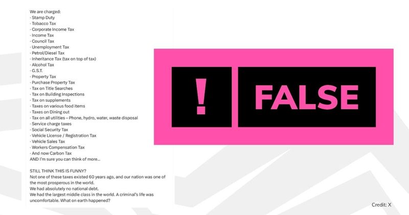 Screenshot of social media post with "false" text overlaid