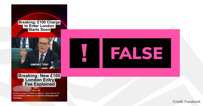 Debunk image £100 to enter London
