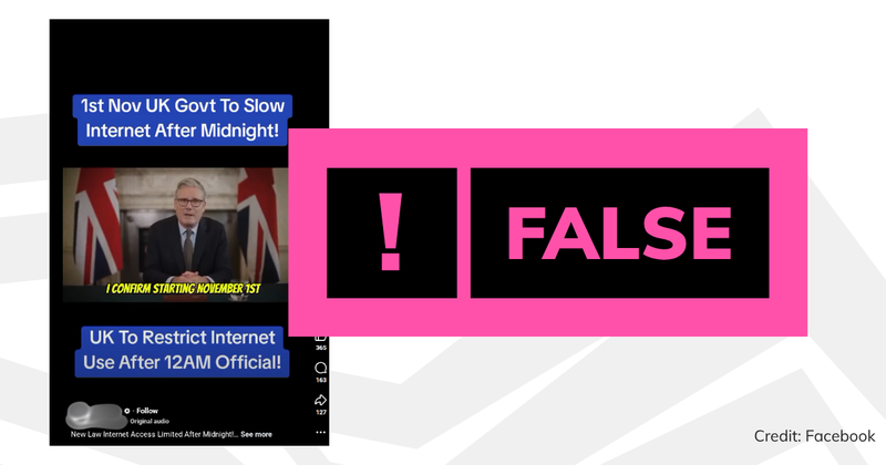 Debunk image of government slowing the internet