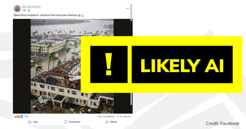 Debunk image of FB hurricane melissa claim