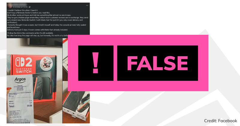 False label on a Facebook post