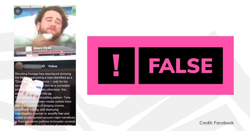 Screenshot of social media post with 'False' text overlaid